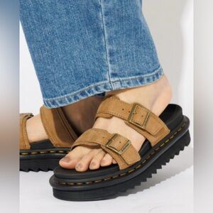 Dr. Martens Tan Double Strap Sandals